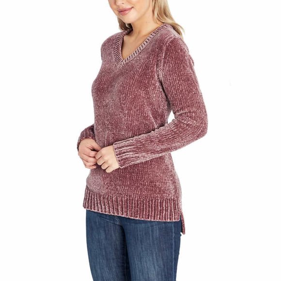 Orvis Chenille Knit Tunic Sweater Navy 